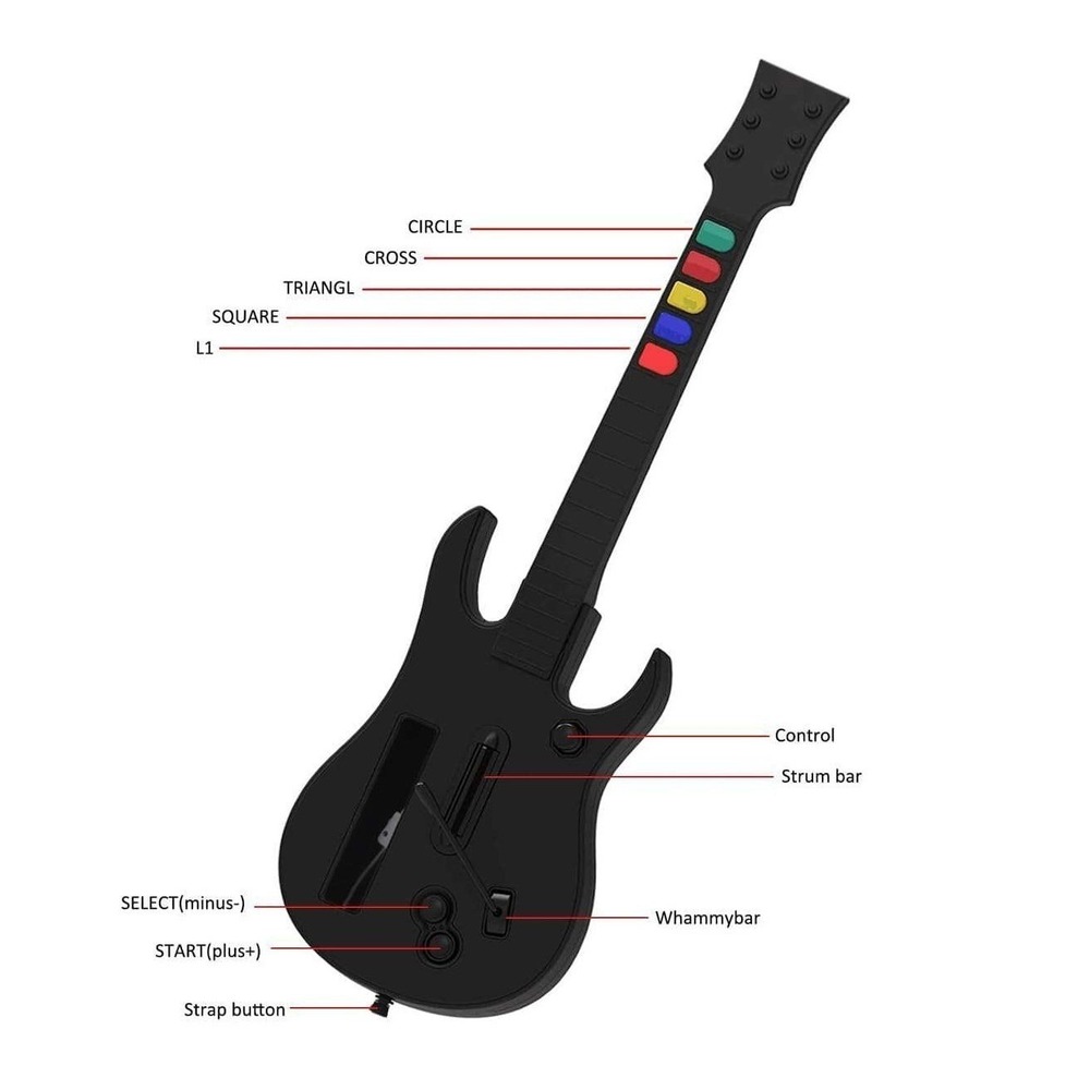 Gametime Buddies Wireless Guitar for Nintendo Wii Games Guitar Hero & Rock Band - Picture 3 of 11